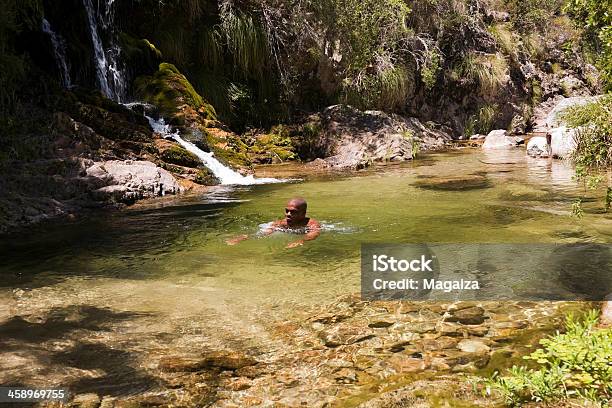 Swimming In The Waterfall Stock Photo - Download Image Now - Adult, Aquatic Sport, Argentina