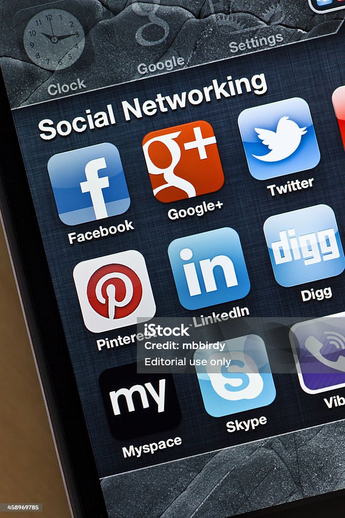 Социальные сетевые приложения для iPhone 4 - Стоковые фото 3G роялти-фри