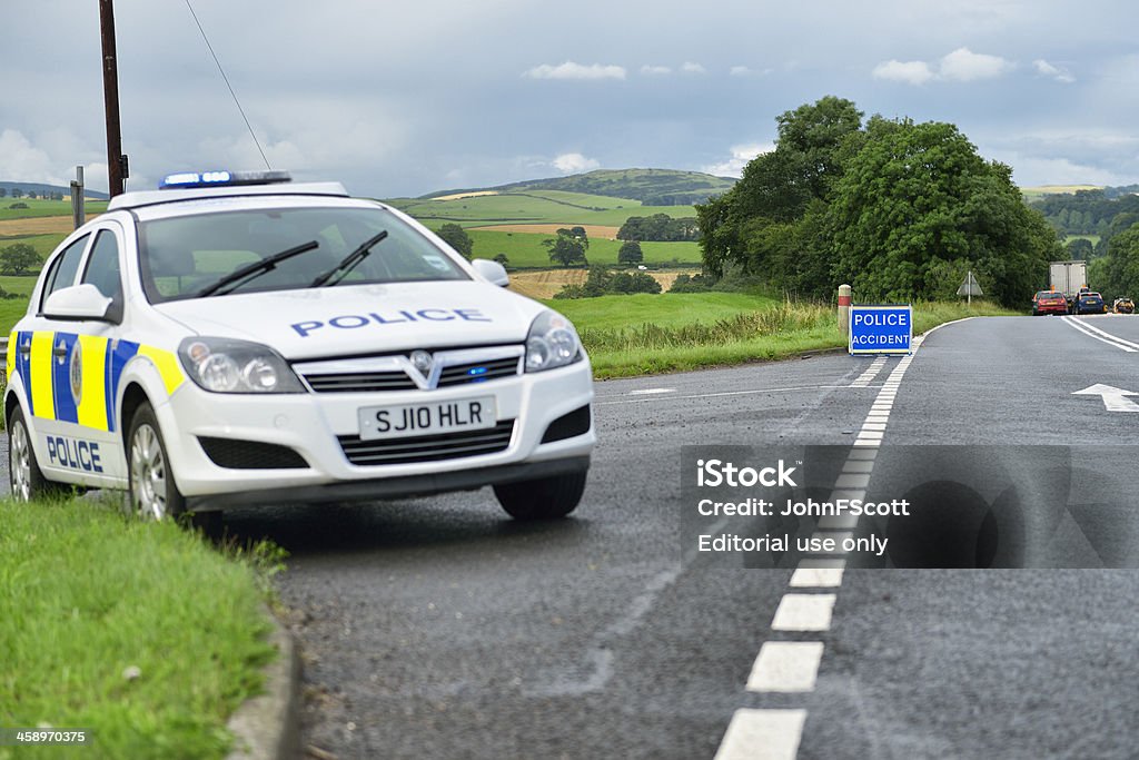 Polícia britânica carro estacionado ao lado da Estrada - Royalty-free Escócia Foto de stock