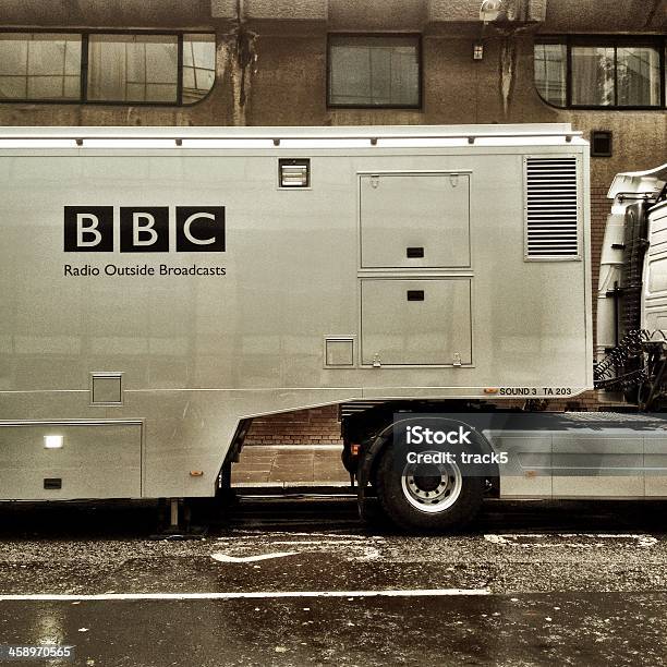 Bbc Outside Broadcast Truck Stock Photo - Download Image Now - Arts Culture and Entertainment, BBC, Barbican Estate - London