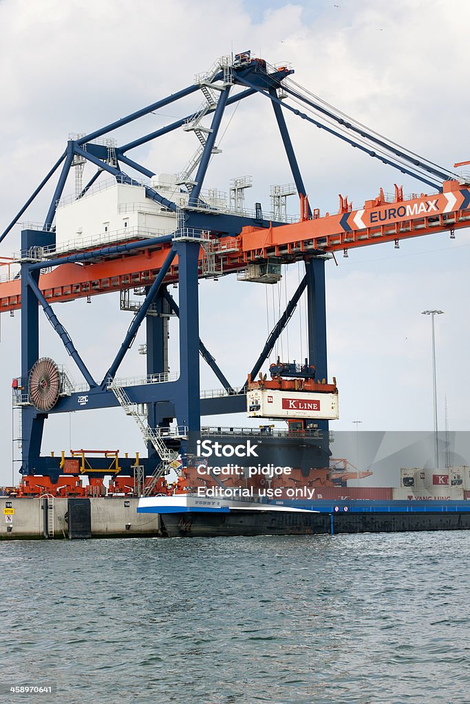 Ship Container Gantry Gantry Crane Loading Cargo Container Ship In Harbor Stock Photo ...