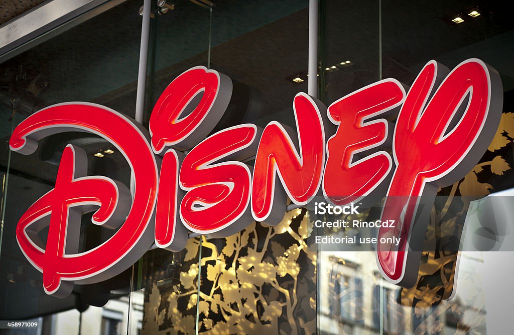 Disney Logo On Shop Window "Milan, Italy - March 19, 2012: Disney Logo On Shop Window." Disney Stock Photo
