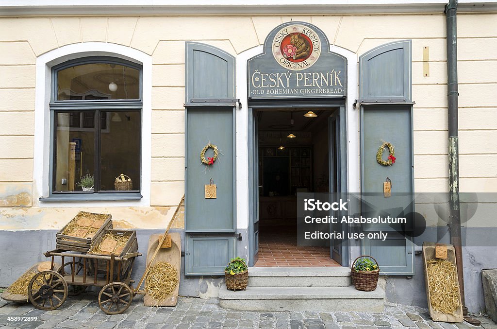 Cesky Pernik boutique de pain d'épice Respublic Europe, en République tchèque - Photo de Cesky Krumlov libre de droits