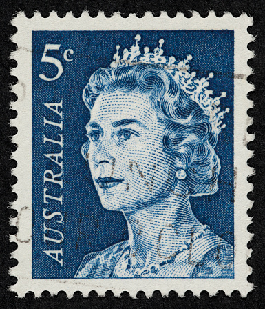 Exeter, United Kingdom - February 1, 2010: British Used Postage Stamp showing Portrait of Queen Elizabeth 2nd, printed and issued from 1952 to 1965