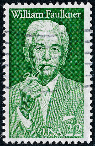 william faulkner печать - postmark william faulkner green old стоковые фото и изображения