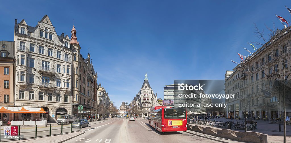 Scène de paysage urbain du centre-ville de Stockholm panorama de la Suède - Photo de Affluence libre de droits