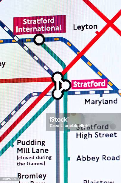 Screenshot Of Stratford And Startford International On The Underground Map Stock Photo - Download Image Now
