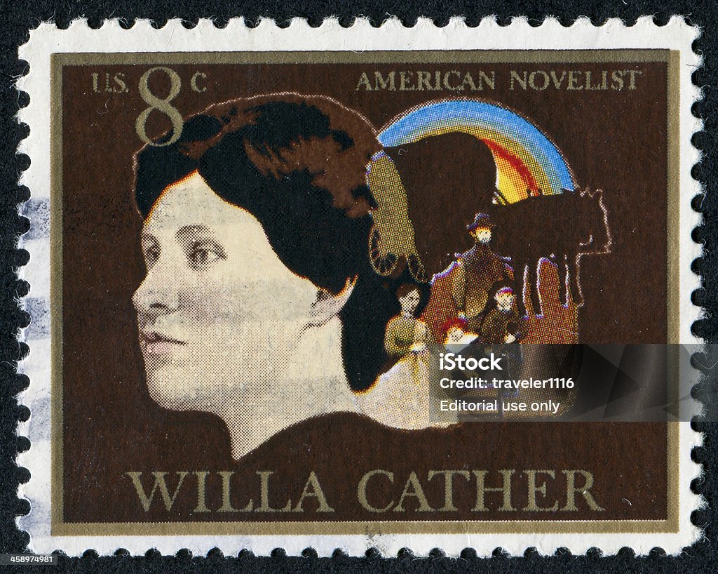 Willa Cather Stamp "Richmond, Virginia, USA - February 17th, 2012:  Cancelled Stamp From The United States Commemorating Willa Cather Who Was An American Novelist.  She Is Best Known For Her Novel s About Frontier Life." Willa Cather - Author Stock Photo