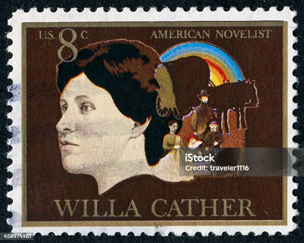 Willa Cather Stamp Stock Photo - Download Image Now - Willa Cather - Author, Adult, Author