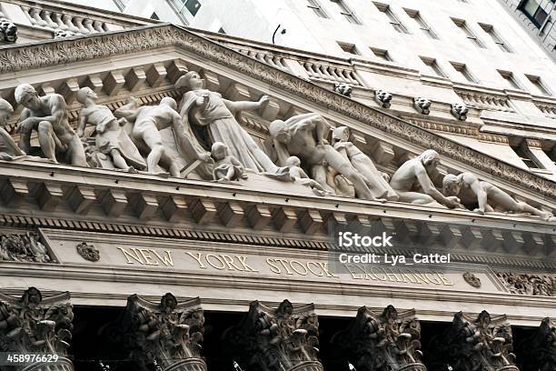 Stock Exchange New York City 3 Stock Photo - Download Image Now - Wall Street - Lower Manhattan, Architectural Column, Architecture