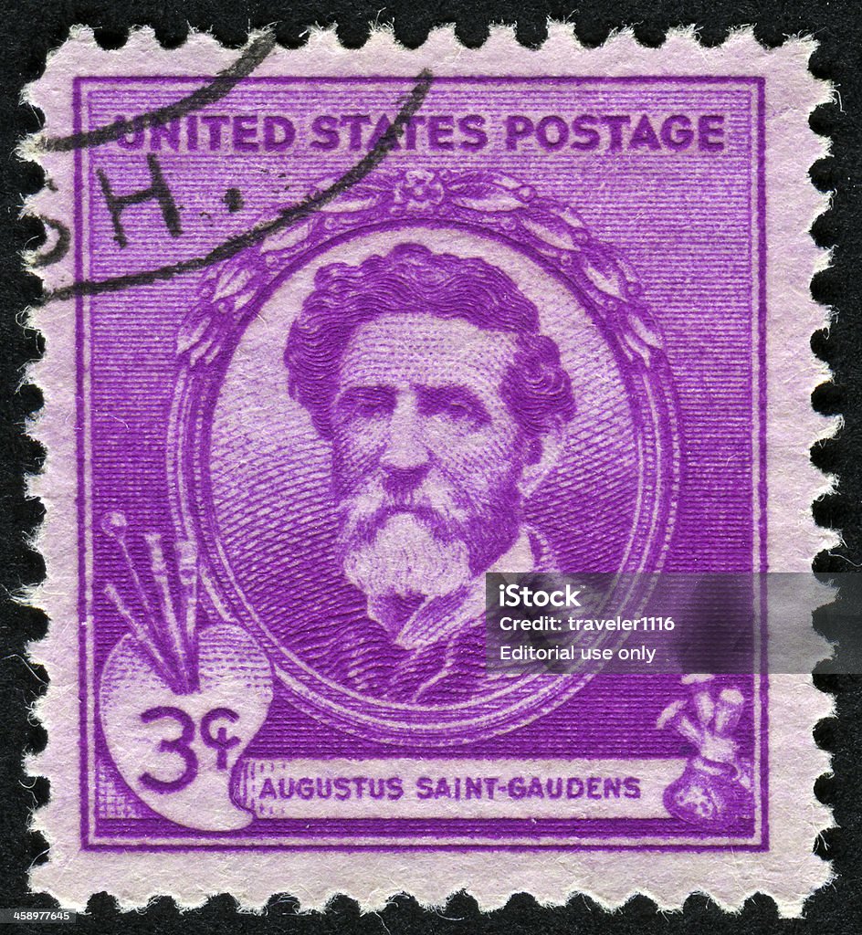 Augustus Saint Gaudens Stamp - Lizenzfrei Alt Stock-Foto