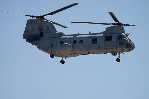 보잉 vertol ch - 46 바다빛 knight - helicopter boeing marines military 뉴스 사진 이미지