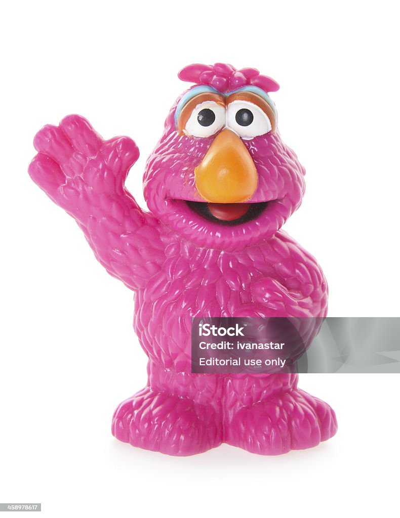 Telly Monster Kunststoff-Spielzeug vom Sesame Street - Lizenzfrei Sesamstraße Stock-Foto