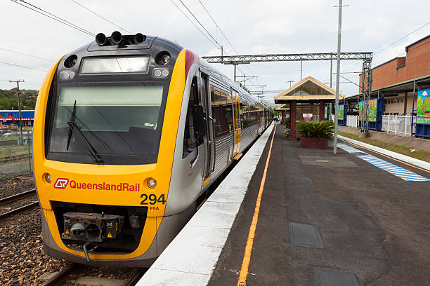 Queensland Rail Train at Nambour, Australia stock photo