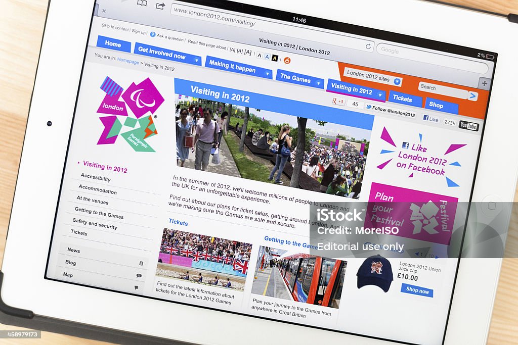 Лондон 2012 Олимпийские игры на iPad - Стоковые фото GAFAM роялти-фри