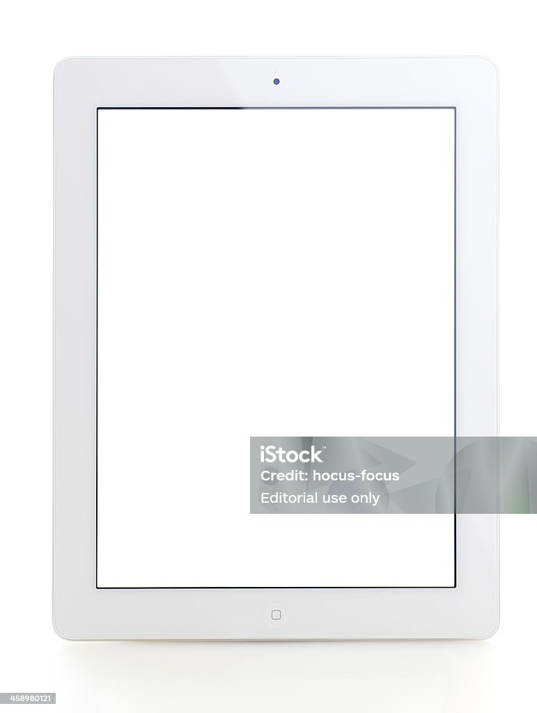 Em branco branco da tela de iPad 3 - Foto de stock de Aplicação móvel royalty-free