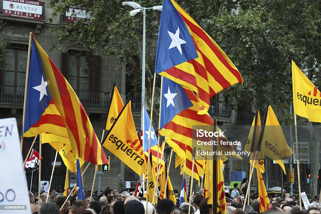 Estelada-카탈루냐어 Speratist 플래깅 - 로열티 프리 Estelada 스톡 사진