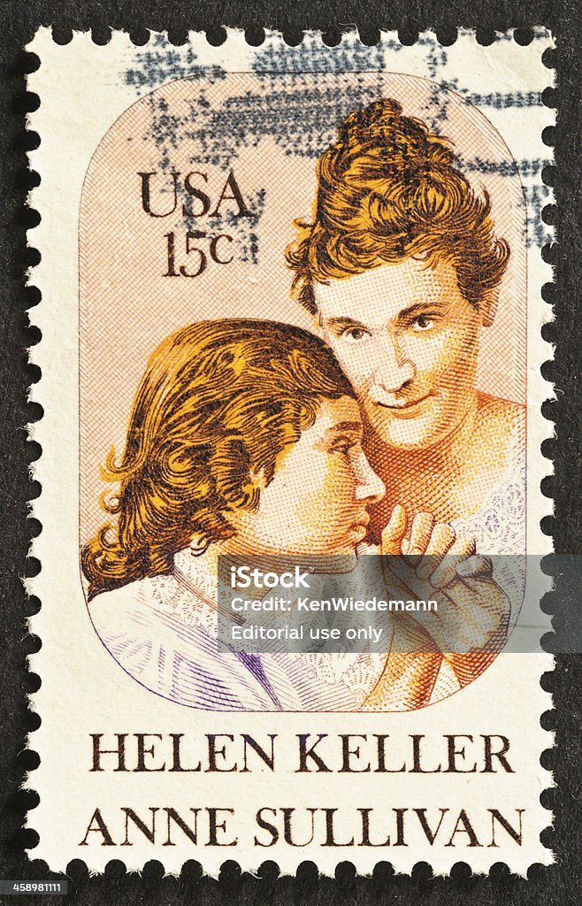 Helen Keller-Anne Sullivan Carimbo - Royalty-free Cegueira Foto de stock