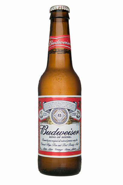botella de cerveza - budweiser fotografías e imágenes de stock