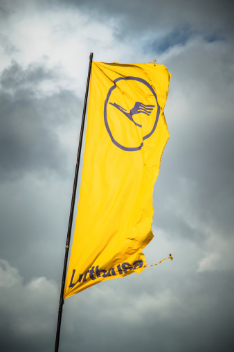 Lufthansa Flag Stock Photo - Download Image Now - Accidents and Disasters,  Airplane, Airport - iStock