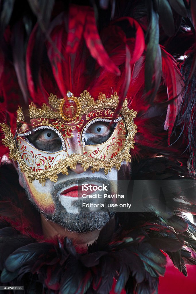 Retrato de la máscara de carnaval de venecia 2013 St Mark's Square de Italia - Foto de stock de Actuación - Espectáculo libre de derechos