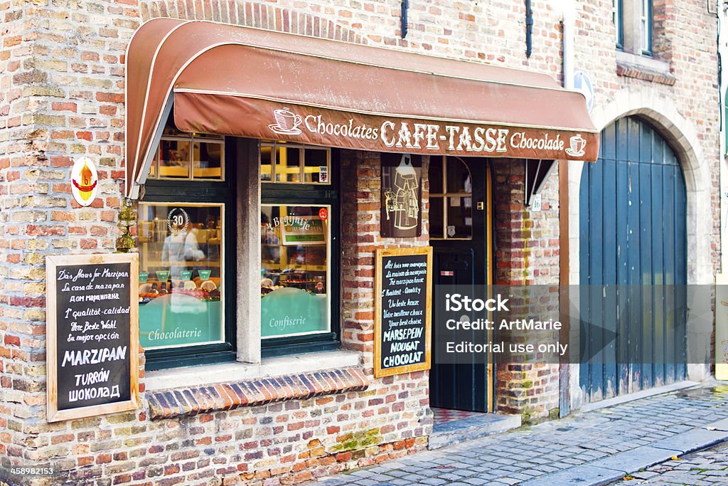 Café em Bruges, Bélgica - Royalty-free Antigo Foto de stock