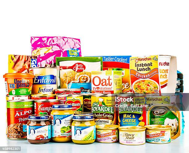 Foto de Coleção De Mercearia Americano e mais fotos de stock de Enlatado - Enlatado, Motivação, Alimentação Não-saudável
