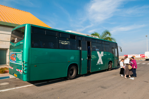 Amsterdam, Netherlands - July 4, 2019: Vega Tour coach at Amsterdam river cruise ship pier.