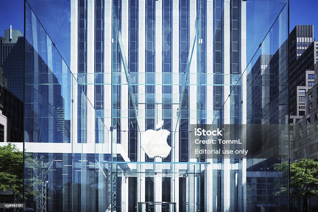 Logotipo da Apple, em Nova York - Foto de stock de Logotipo royalty-free