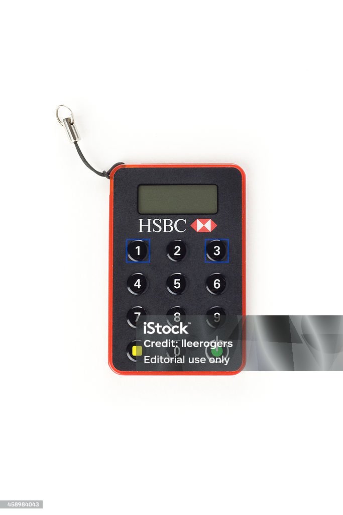 HSBC 보안 키 - 로열티 프리 전자 은행거래 스톡 사진