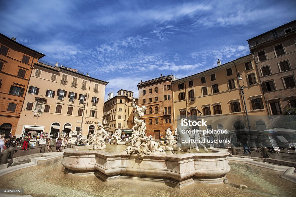 Fonte de Netuno na Praça Navona, em Roma - Royalty-free Adulto Foto de stock