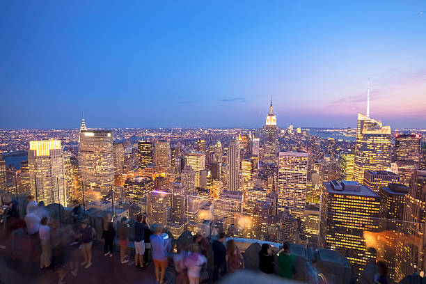 manhattan dall'alto della roccia superiore-ponte - upperdeck view foto e immagini stock