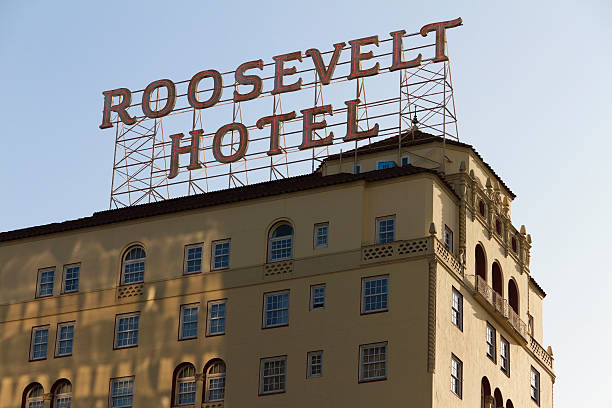 View of the Roosevelt Hotel In Hollywood California stock photo