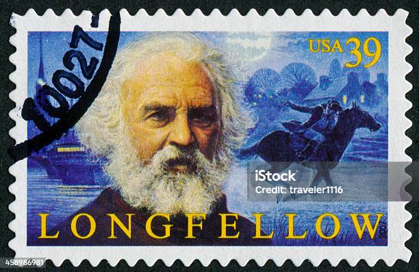 Henry Wadsworth Longfellow Stamp Stockfoto und mehr Bilder von Alt - Alt, Briefmarke, Erwachsene Person