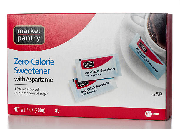markt-pantry null kalorien süßstoff box - aspartame target sugar food stock-fotos und bilder