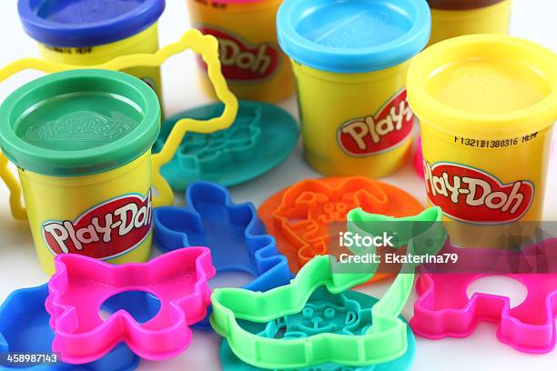 Playdoh Modeling Compound With Molds Stock Photo - Download Image Now - Blue, Brand Name, Can