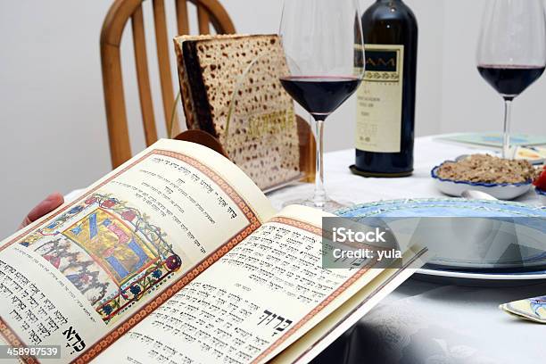 Jewish Passover Wine And Matzoh Stock Photo - Download Image Now - Passover, Alcohol - Drink, Celebration