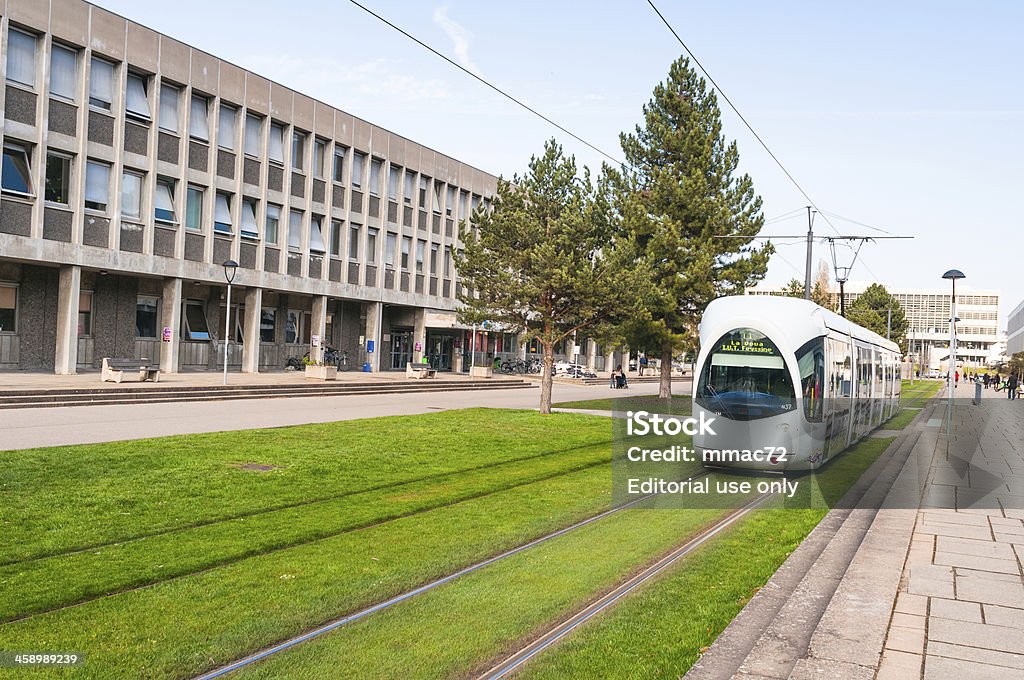 Straßenbahn in Lyon, Frankreich - Lizenzfrei Bahngleis Stock-Foto