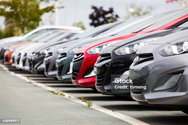 New 2013 Hyundai Elantra Vehicles In A Row Stock Photo - Download Image Now - 2013, Arrangement, Car