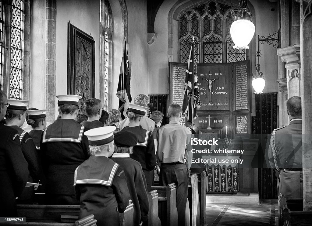 Cadets en una iglesia servicio - Foto de stock de Guerra libre de derechos