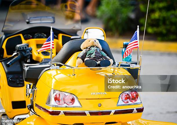 Honda Motorcycle Roadsmith Geparkt Am Ocean Drive Miami Beach Stockfoto und mehr Bilder von Amerikanische Flagge