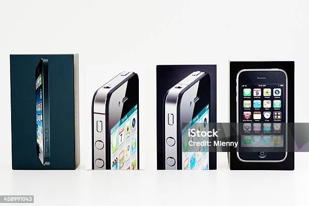 Apple Iphone 4s 5 4 3gs Семейство Продуктов — стоковые фотографии и другие картинки Apple Computers - Apple Computers, GAFAM, iPhone