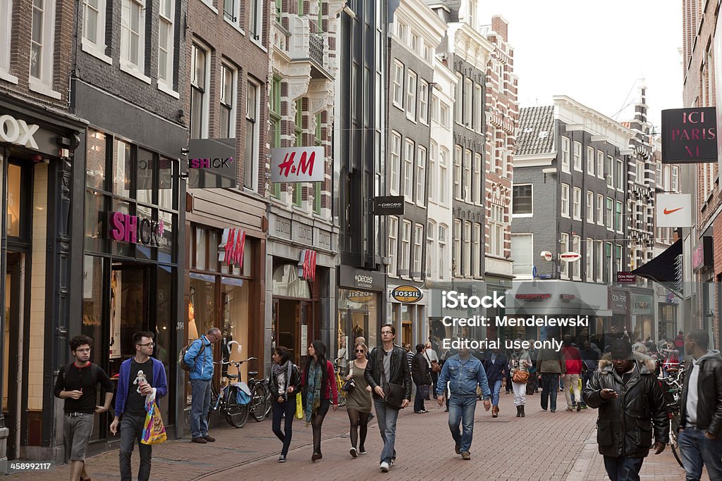 Kalverstraat Amsterdam Stock Photo - Download Image Now - H&M, Nike - Designer Amsterdam - iStock