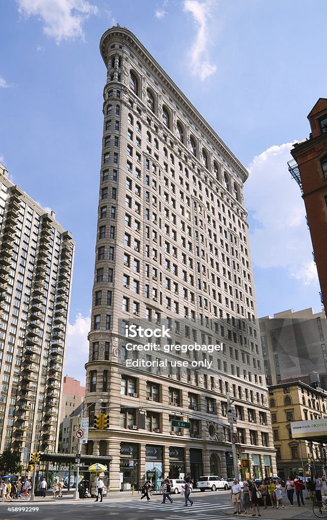 Flatiron Building in borough di Manhattan, New York City - Foto stock royalty-free di Ambientazione esterna