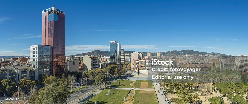 Barcellona Parco Joan Miró Tarragona towers skyline panorama Spagna - Foto stock royalty-free di Ambientazione esterna