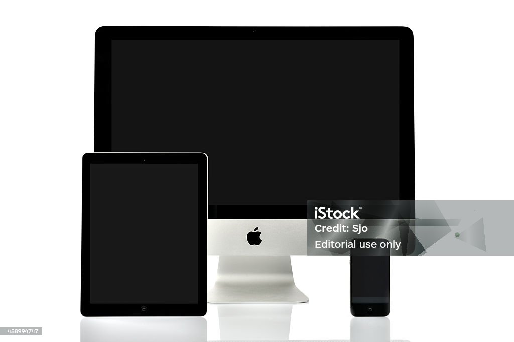 iMac, iPad e iPhone - Foto de stock de Iphone royalty-free