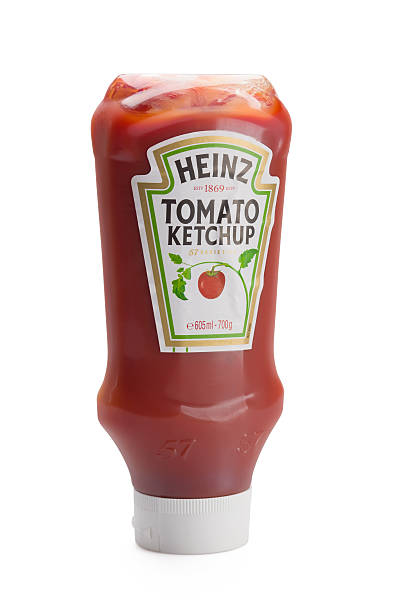 heinz ketchup - ketchup brand name isolated on white isolated - fotografias e filmes do acervo