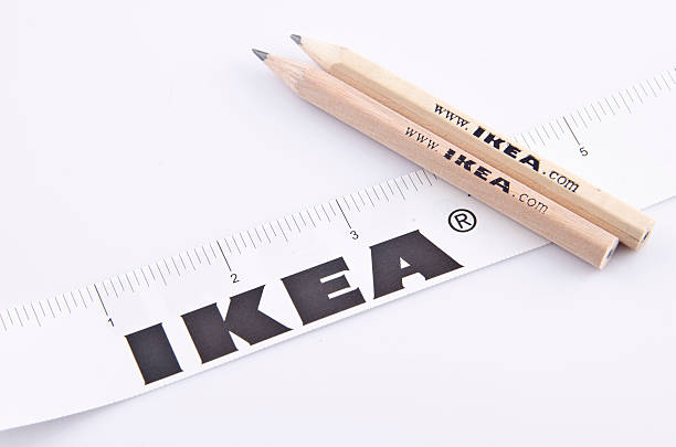 Pencil and Ruler of IKEA stock photo