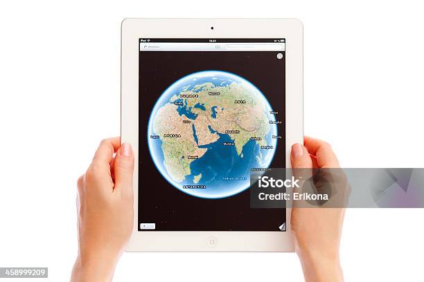 Apple Maps On Ipad Stock Photo - Download Image Now - Big Tech, Cartography, Computer