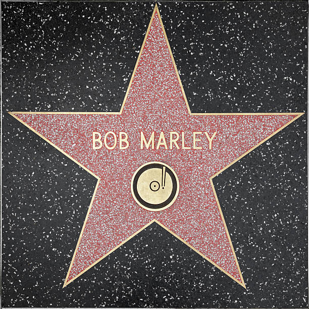 hollywood walk of fame star-bob marley - bob marley stock-fotos und bilder